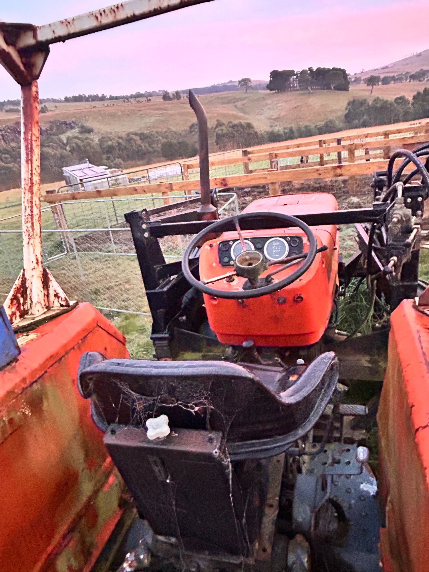 Tractor at The Farm at Mirrim Wurnit at sunset